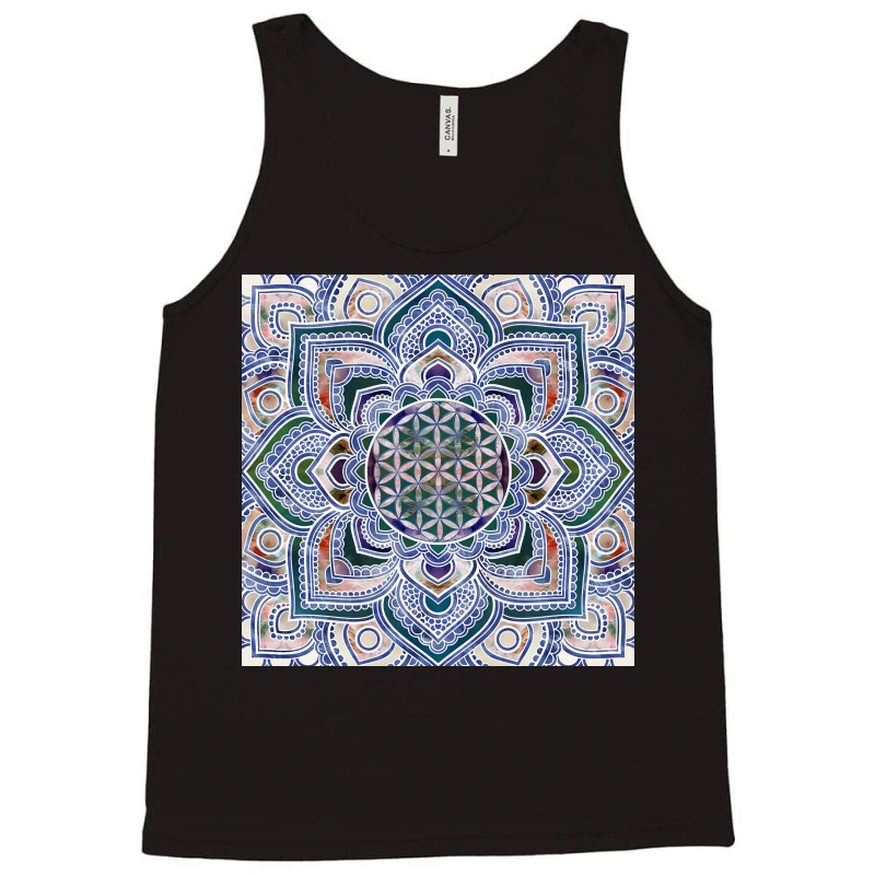 Flower Of Life In Lotus   Marble And Gold Tank Top | Artistshot