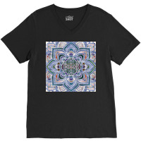 Flower Of Life In Lotus   Marble And Gold V-neck Tee | Artistshot