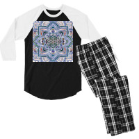 Flower Of Life In Lotus   Marble And Gold Men's 3/4 Sleeve Pajama Set | Artistshot