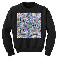 Flower Of Life In Lotus   Marble And Gold Youth Sweatshirt | Artistshot