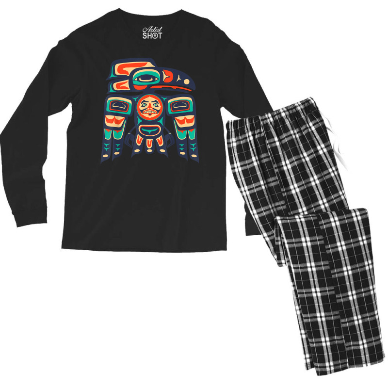 Alaska, Raven Haida Tribal Art, Native American Totem T Shirt Men's Long Sleeve Pajama Set by caulkyuladdenrxi | Artistshot