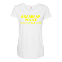 Grammar Police Halloween Costume Shirt To Correct And Serve Maternity Scoop Neck T-shirt | Artistshot