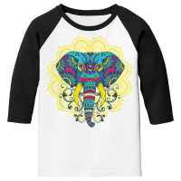 Elephant Mandala Oriental Indian African Hinduism Yoga Gift T Shirt Youth 3/4 Sleeve | Artistshot