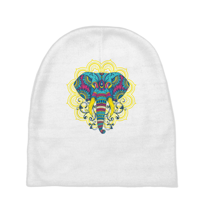 Elephant Mandala Oriental Indian African Hinduism Yoga Gift T Shirt Baby Beanies | Artistshot