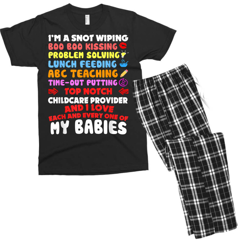 Top Notch Daycare Teacher I Love Each Every One Of My Babies Men's T-shirt Pajama Set by derosaatlamos | Artistshot