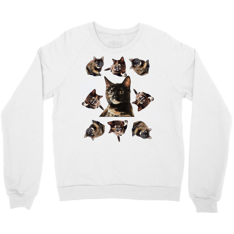 Tortie Cat Tortoiseshell Overload Multi Cat T Shirt Crewneck Sweatshirt by derosaatlamos | Artistshot