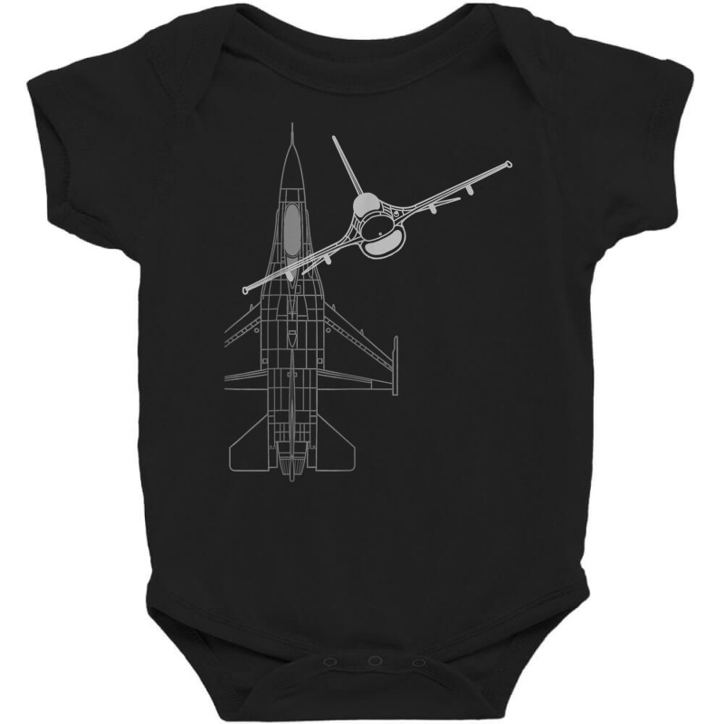 F 16 Fighting Falcon Viper Jet Line Art T Shirt Baby Bodysuit by zagelmaglime | Artistshot