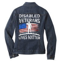 Disabled Veterans Combat American Soldier Lives Matter T Shirt Ladies Denim Jacket | Artistshot