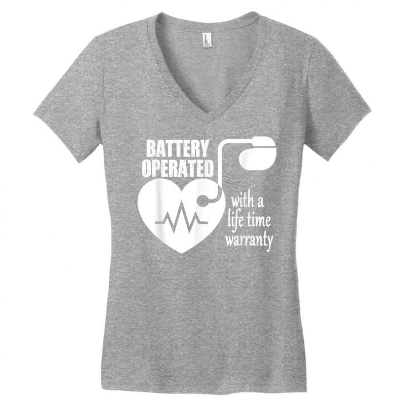 Living With Pacemaker T Shirt Battery Operayted Shirt Women's V-neck T-shirt | Artistshot