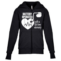 Living With Pacemaker T Shirt Battery Operayted Shirt Youth Zipper Hoodie | Artistshot