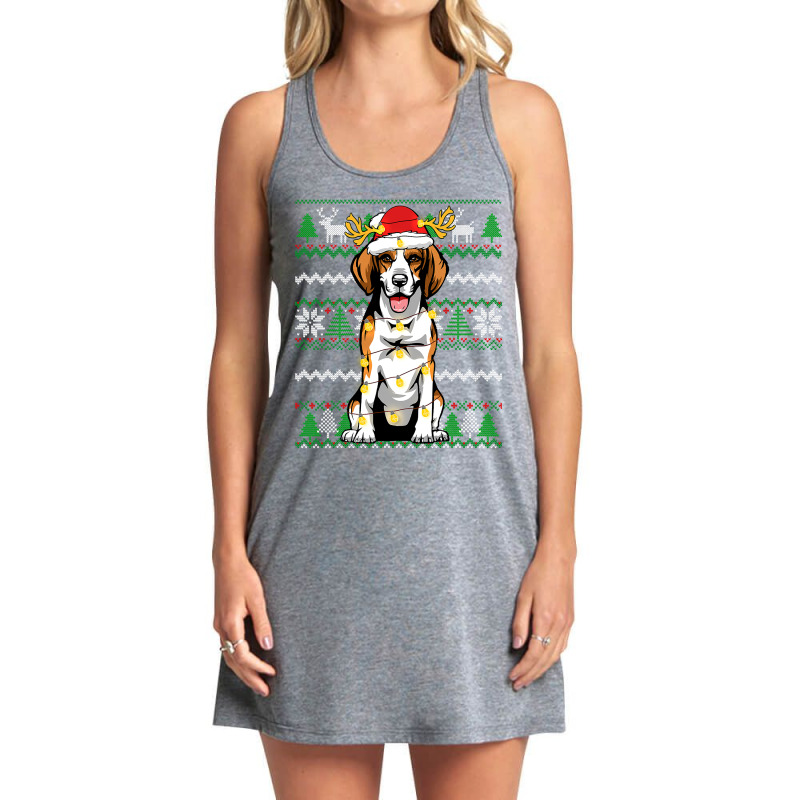 Beagle Christmas Lights Xmas Matching Family Dog Lover 129 Dog Lover Tank Dress by pester | Artistshot