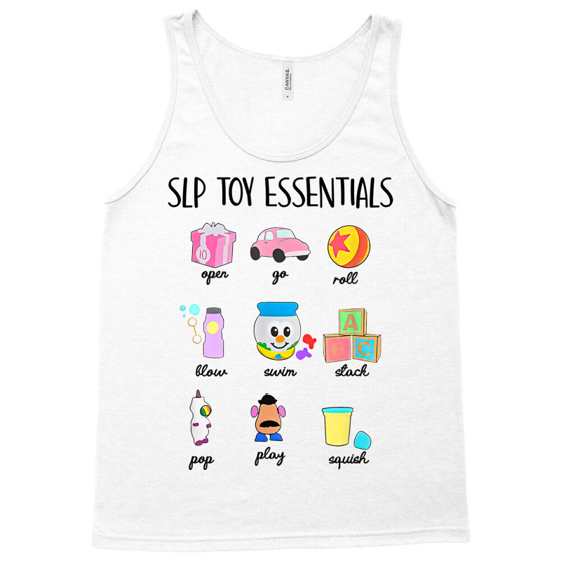 Slip Toy Essentials Slp Speech Pathologist Speech Therapy T Shirt Tank Top | Artistshot