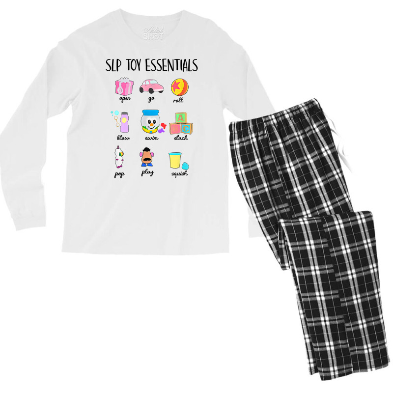 Slip Toy Essentials Slp Speech Pathologist Speech Therapy T Shirt Men's Long Sleeve Pajama Set | Artistshot