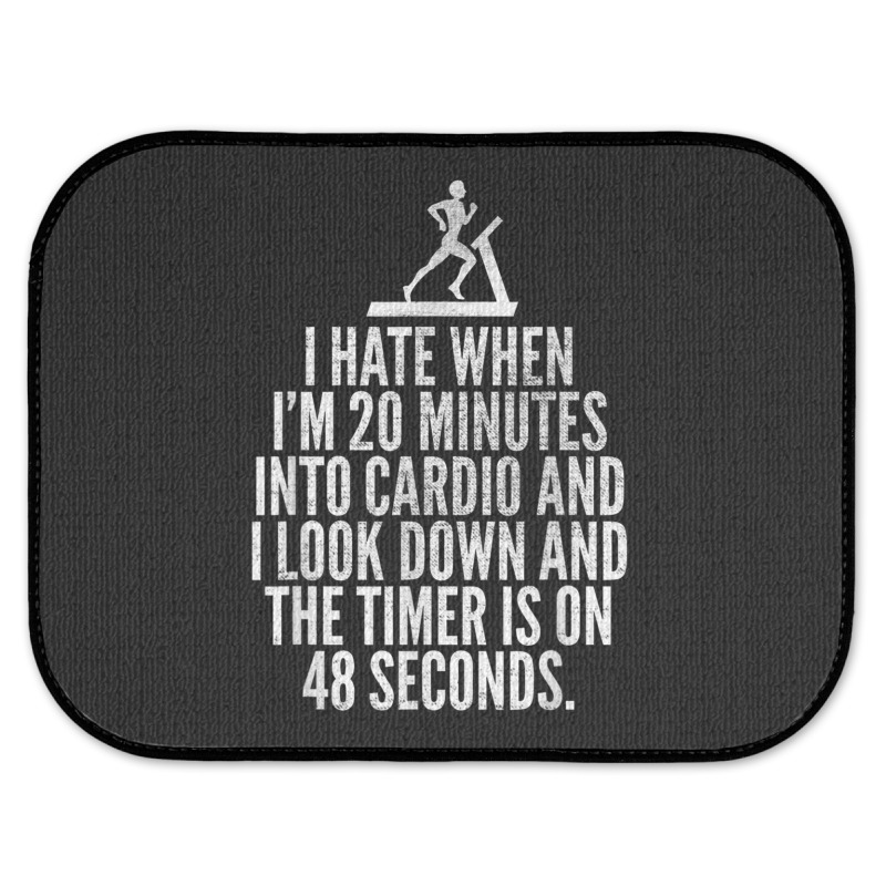 Hate When Cardio   Lifting Weights Funny Gym & Workout Shirt Rear Car Mat | Artistshot