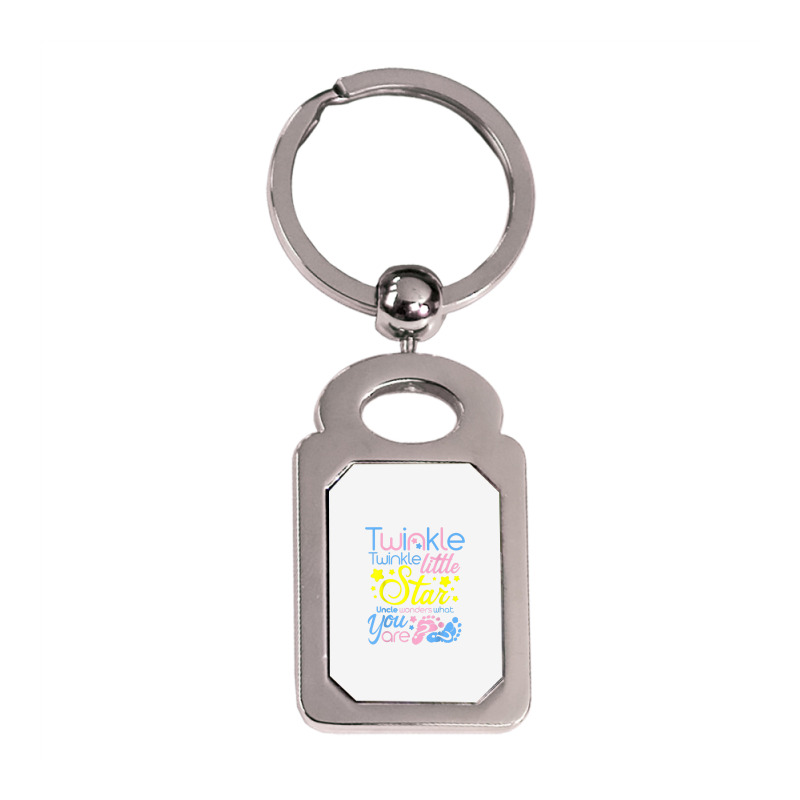 Twinkle.little.star Uncle Wonders What You Are Gender Reveal T Shirt Silver Rectangle Keychain | Artistshot