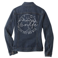 Van Life Essentials Van Dwellers Van Life Nomad Vandwelling T Shirt Ladies Denim Jacket | Artistshot