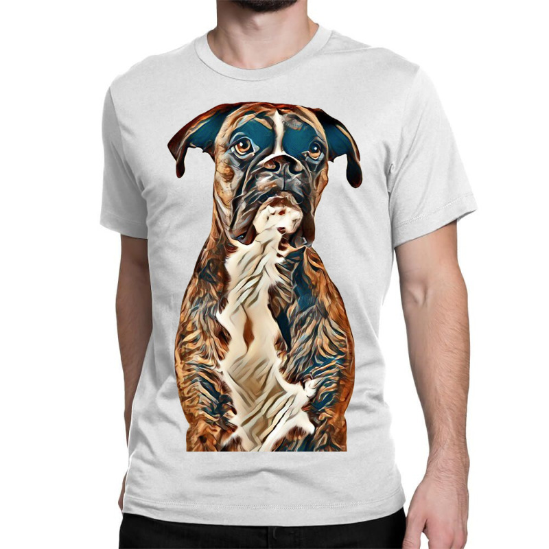 A Beautiful Boxer On White Background Classic T-shirt | Artistshot