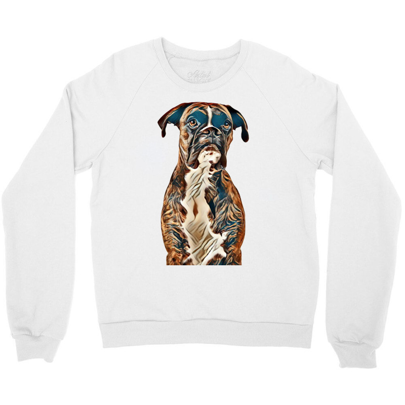 A Beautiful Boxer On White Background Crewneck Sweatshirt | Artistshot