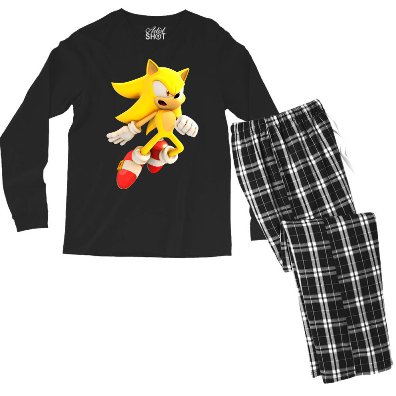 Yellow Hedgehog Jumps Aside Men's Long Sleeve Pajama Set by WilliamTMcCray | Artistshot