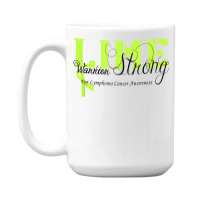 Lymphoma Cancer Lime Ribbon Strong Warrior Awareness 15 Oz Coffee Mug | Artistshot