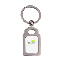 Lymphoma Cancer Lime Ribbon Strong Warrior Awareness Silver Rectangle Keychain | Artistshot