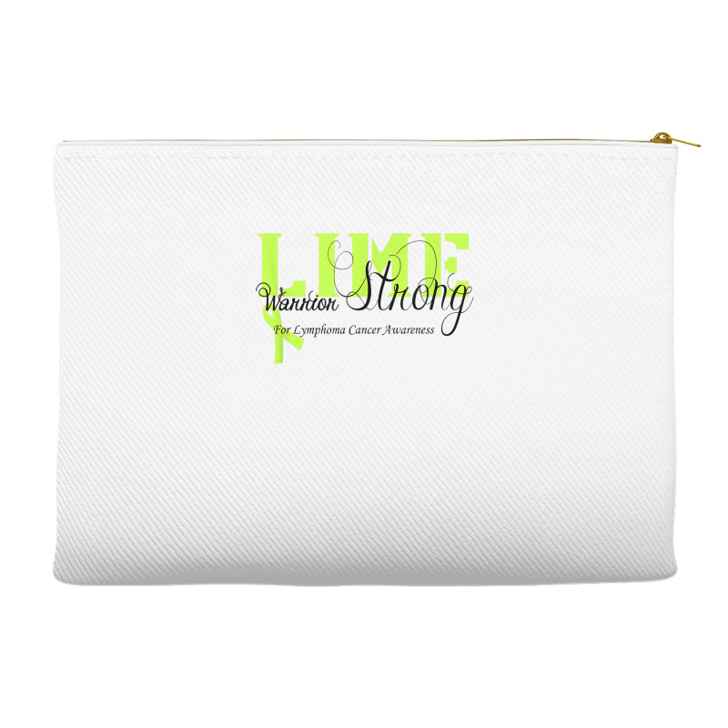 Lymphoma Cancer Lime Ribbon Strong Warrior Awareness Accessory Pouches | Artistshot