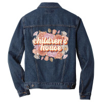 Children’s House Floral Montessori Teacher Montessori School T Shirt Men Denim Jacket | Artistshot