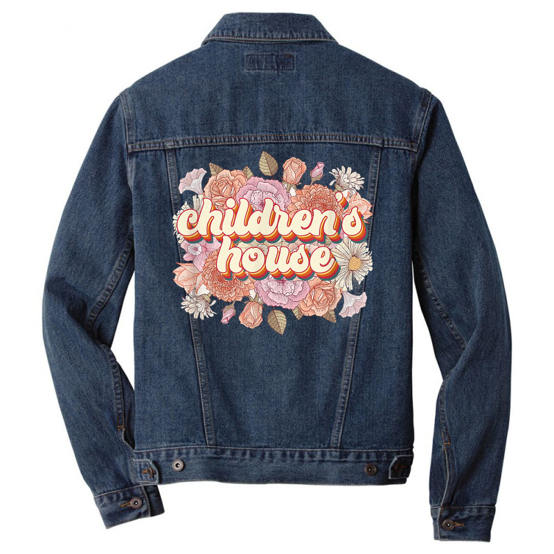 Children’s House Floral Montessori Teacher Montessori School T Shirt Men Denim Jacket | Artistshot