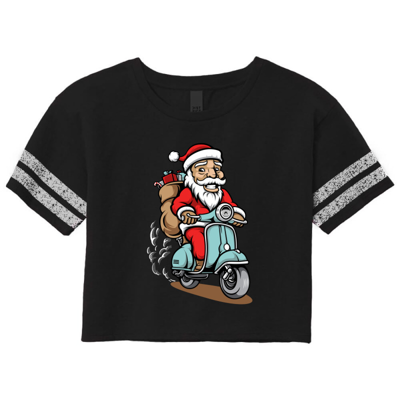 Santa Ride A Scooter Scorecard Crop Tee by cithu09 | Artistshot