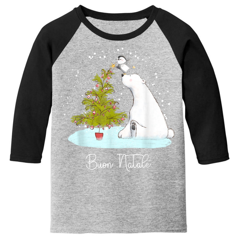 Buon Natale   Cute Polar Bear Penguin Christmas T Shirt Youth 3/4 Sleeve by sugruewxrivestsxe | Artistshot