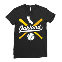 Womens Oakland Baseball Vintage California Pride Love City Green V Nec Ladies Fitted T-shirt | Artistshot