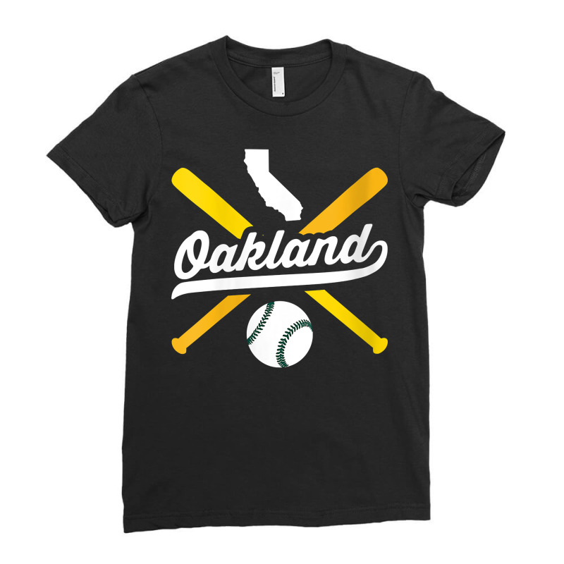 Womens Oakland Baseball Vintage California Pride Love City Green V Nec Ladies Fitted T-Shirt by shielsqdkatulag | Artistshot