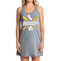 Womens Oakland Baseball Vintage California Pride Love City Green V Nec Tank Dress | Artistshot