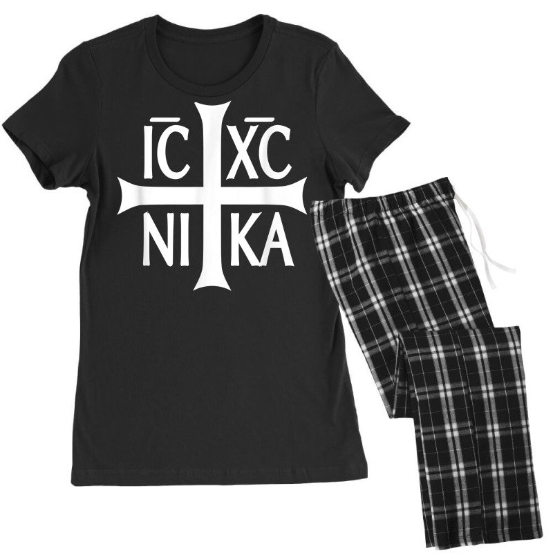 Ic Xc Nika Cross T Shirt Eastern Christian Greek Tee Shirt Women's Pajamas Set | Artistshot