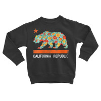 Womens California Republic State Bear Star Poppy Flower La Cali Tee V Toddler Sweatshirt | Artistshot