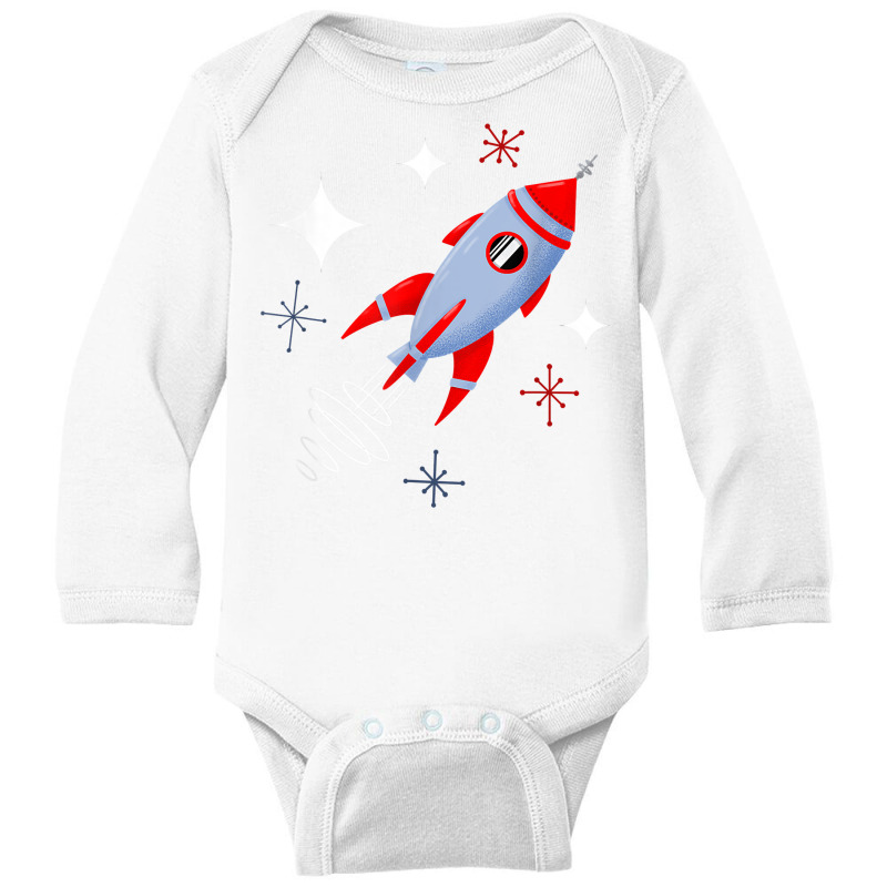 Atomic Rocket Retro Mid Century Modern Futuristic Spaceship T Shirt Long Sleeve Baby Bodysuit by caulkyuladdenrxi | Artistshot