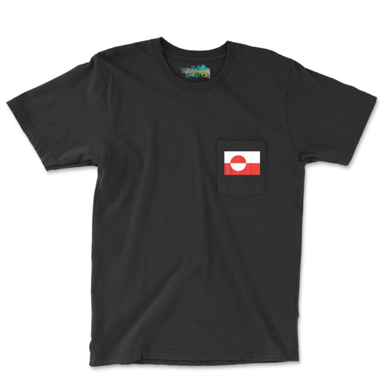 Flag Of Greenland T Shirt Tee Tees T Shirt Tshirt Pocket T-shirt | Artistshot