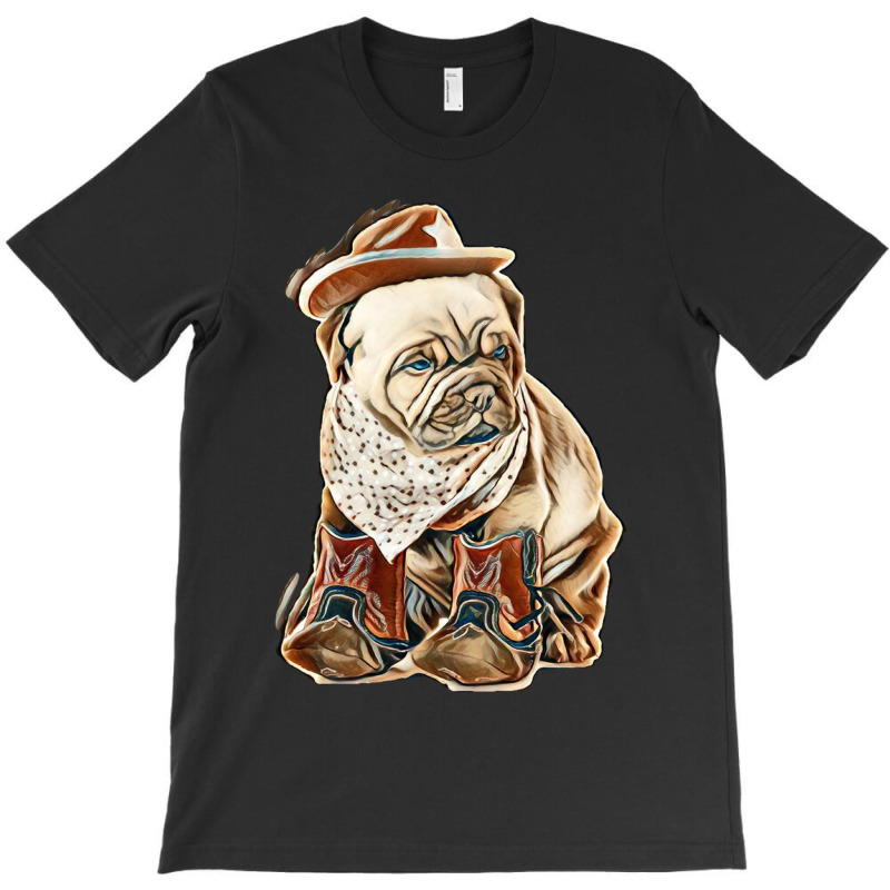 Female Dogue De Bordeaux Puppy Cowgirl On White Background T-shirt | Artistshot