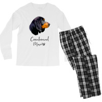 Coonhound Mom Cute Puppy Dog Owner Black And Tan Coonhound Sweatshirt Men's Long Sleeve Pajama Set | Artistshot