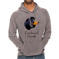 Coonhound Mom Cute Puppy Dog Owner Black And Tan Coonhound Sweatshirt Vintage Hoodie | Artistshot