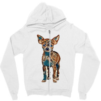 Short Haired Chihuahua In Front Of A White Background Zipper Hoodie | Artistshot