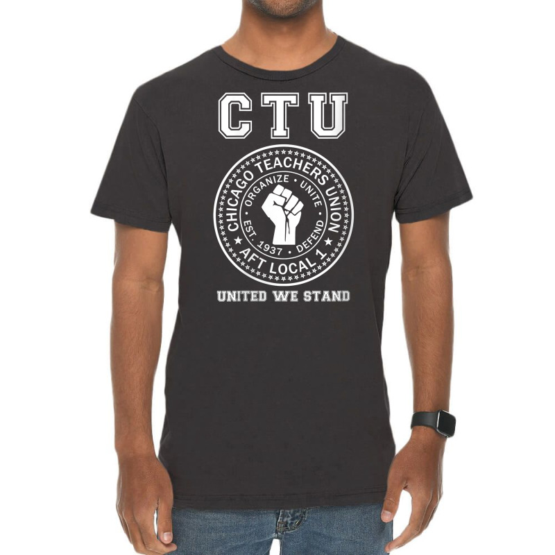 Womens Chicago Teachers Union On Strike Protest United We Stand V Neck Vintage T-shirt | Artistshot