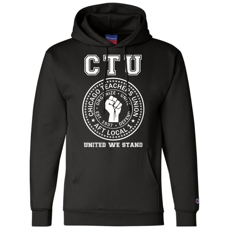 Womens Chicago Teachers Union On Strike Protest United We Stand V Neck Champion Hoodie | Artistshot