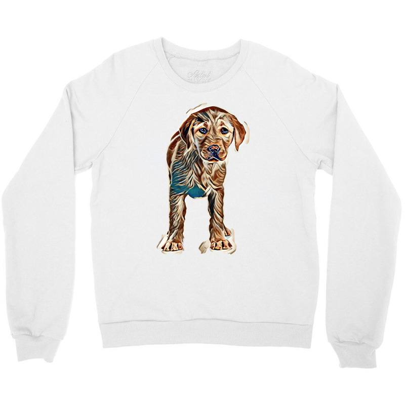 Labrador Puppy Isolated On White Background Crewneck Sweatshirt by Kemnabi | Artistshot