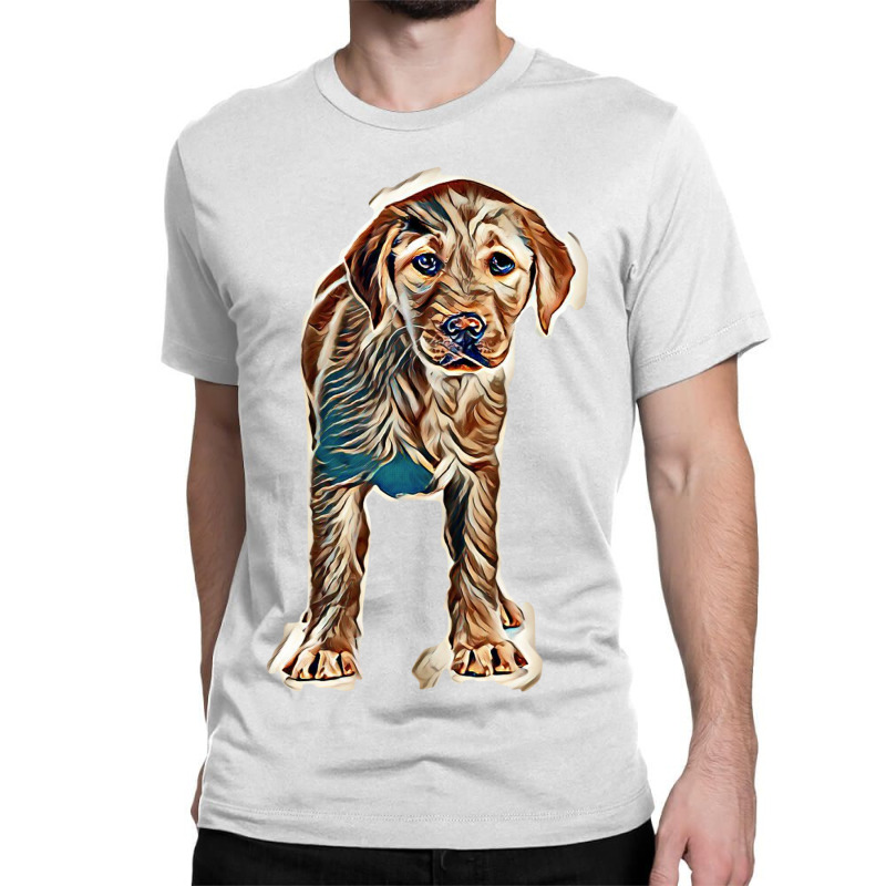 Labrador Puppy Isolated On White Background Classic T-shirt by Kemnabi | Artistshot