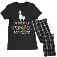 Womens En Espanol Por Favor Maestra Bilingual Spanish Teacher T Shirt Women's Pajamas Set | Artistshot