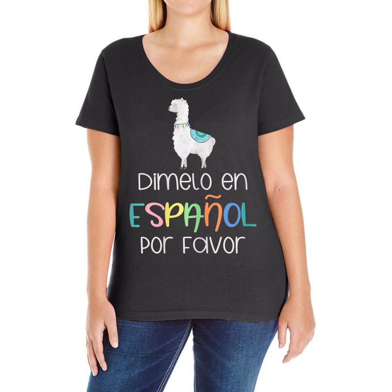 Womens En Espanol Por Favor Maestra Bilingual Spanish Teacher T Shirt Ladies Curvy T-Shirt by keylonnsrosol5d | Artistshot