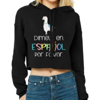 Womens En Espanol Por Favor Maestra Bilingual Spanish Teacher T Shirt Cropped Hoodie | Artistshot