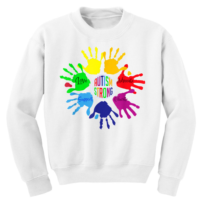 Autism Awareness Shirt Sign Language Hand Puzzle Support T Shirt Youth Sweatshirt by RoyalStore | Artistshot