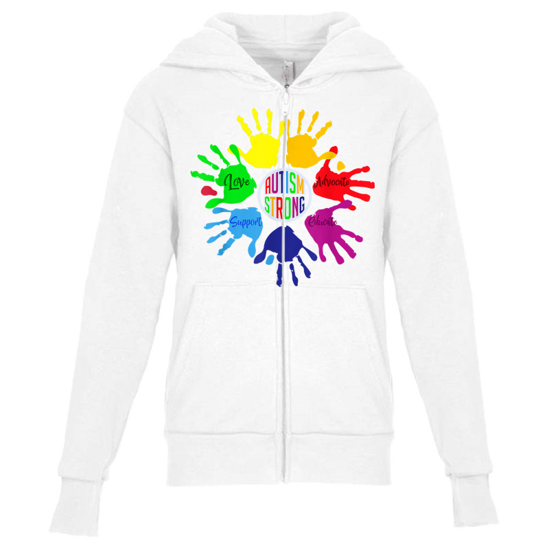 Autism Awareness Shirt Sign Language Hand Puzzle Support T Shirt Youth Zipper Hoodie by RoyalStore | Artistshot